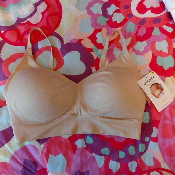Jockey Womens Bra, Sz M, NWT, Beige, Wire Free - Picture 1 of 5